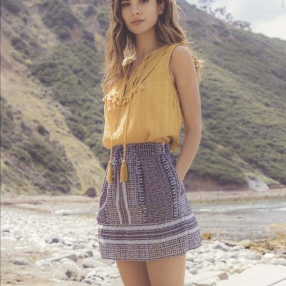 Greylin Keeley Printed Smocked Tie Skirt